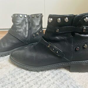 Stuart Weitzman Studded Black Ankle Boots